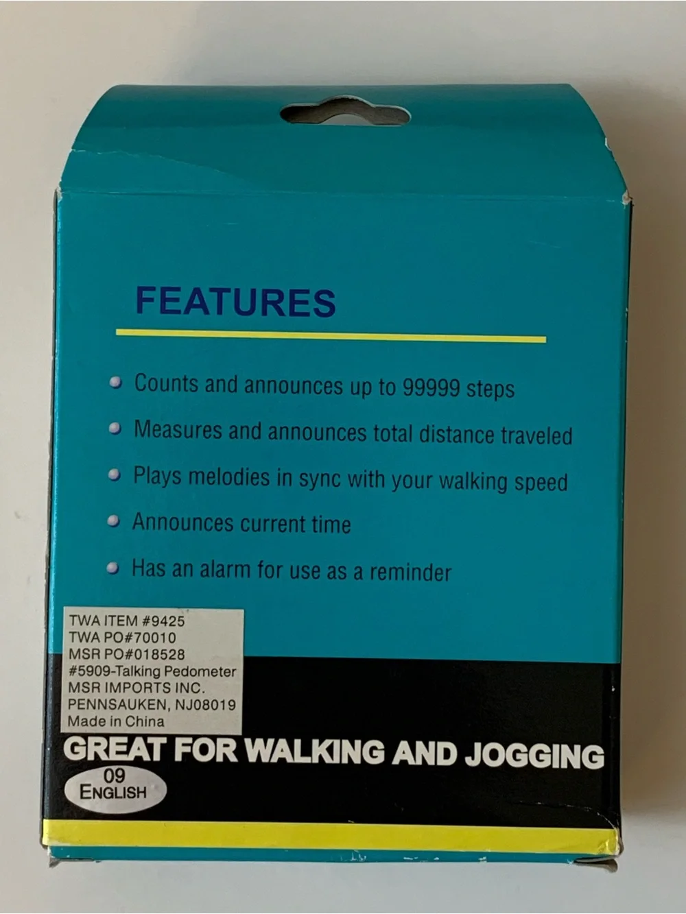 Vintage Talking Pedometer MSR #5909 Heart-Shaped - New Sealed In Plastic Box